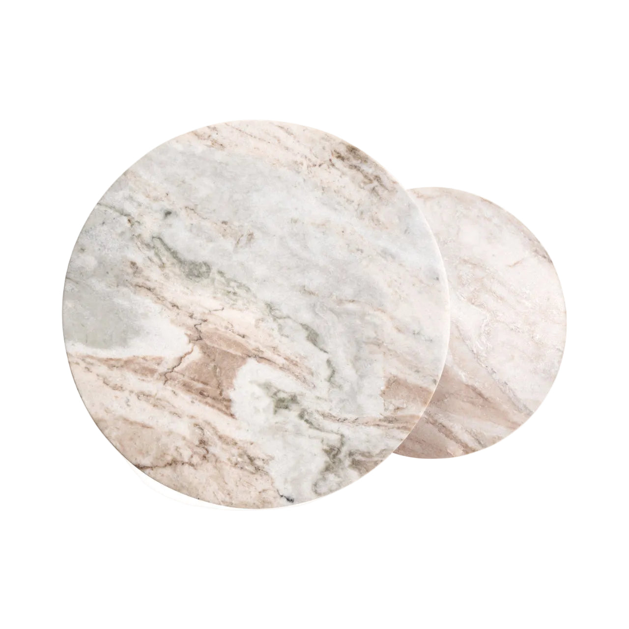 Set van bijzettafels BOTTEGA goud met marmeren blad