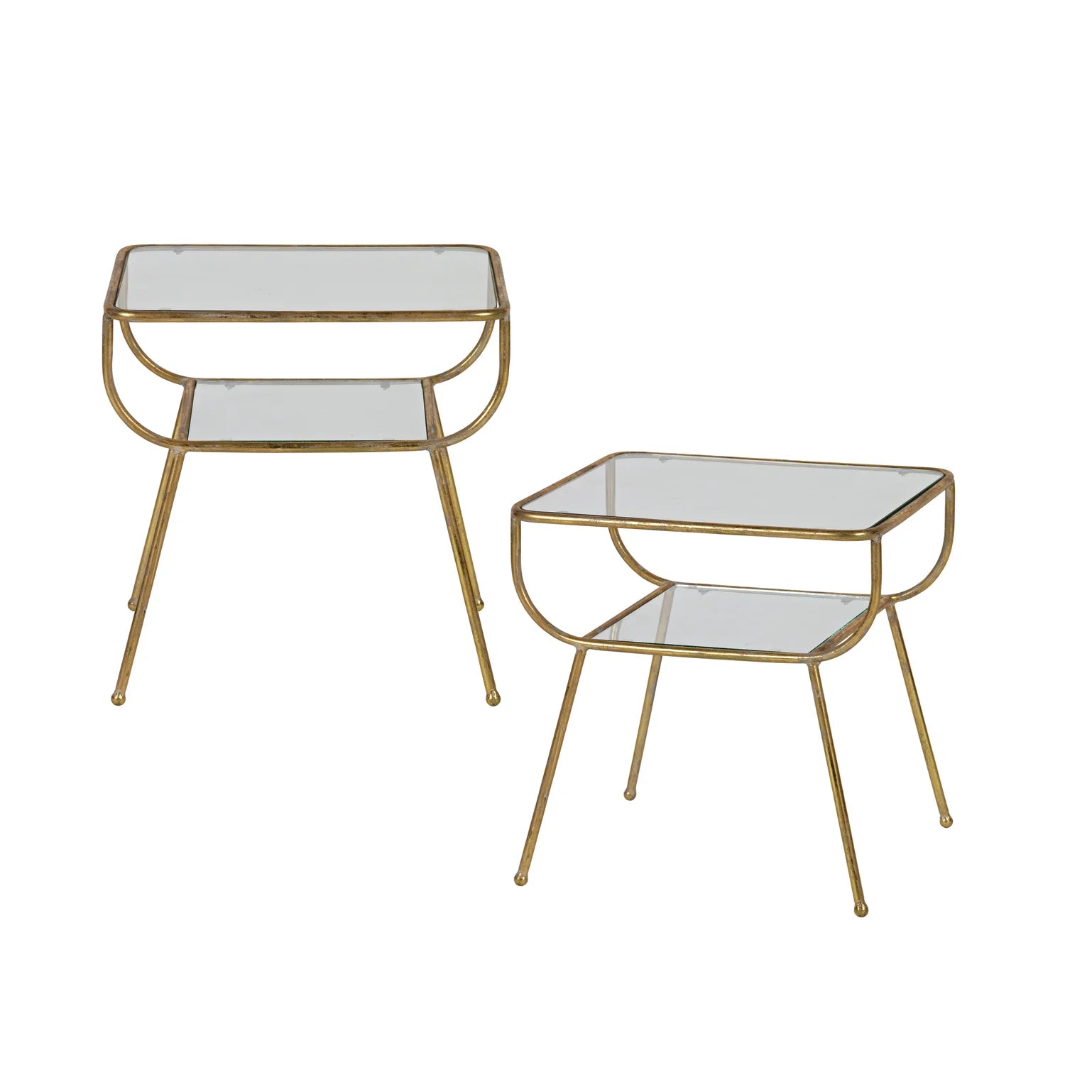 Erstaunlicher Beistelltisch Antike Messing mit Glas