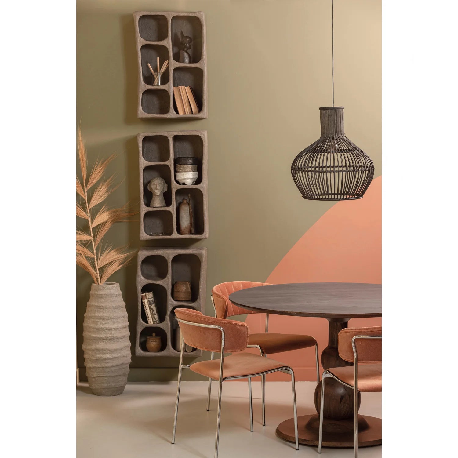 Plank CLAY grijs papier-maché