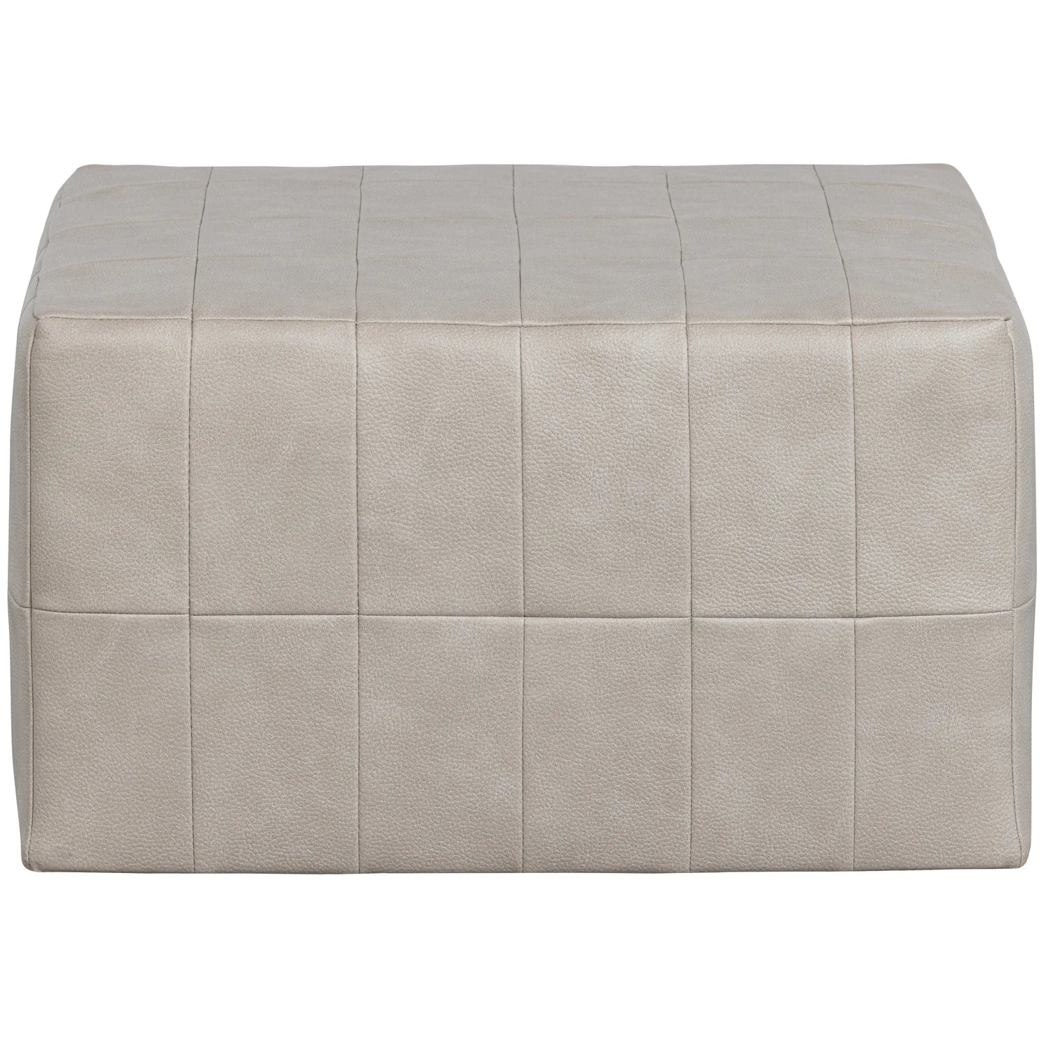 Puf PATCHWORK grijsbeige ecologisch leer