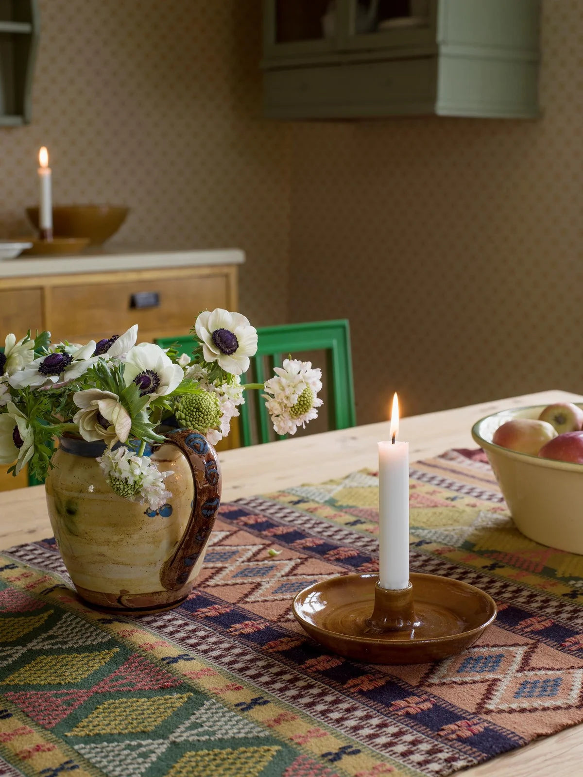 Vliesbehang met geometrisch patroon STELLA lichtbeige met geel