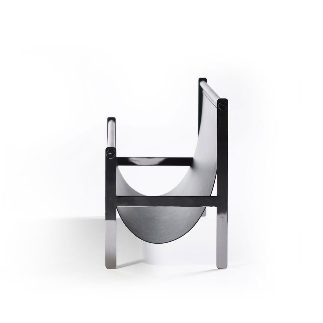 Krantenstandaard PORTARIVISTE zwarte leer