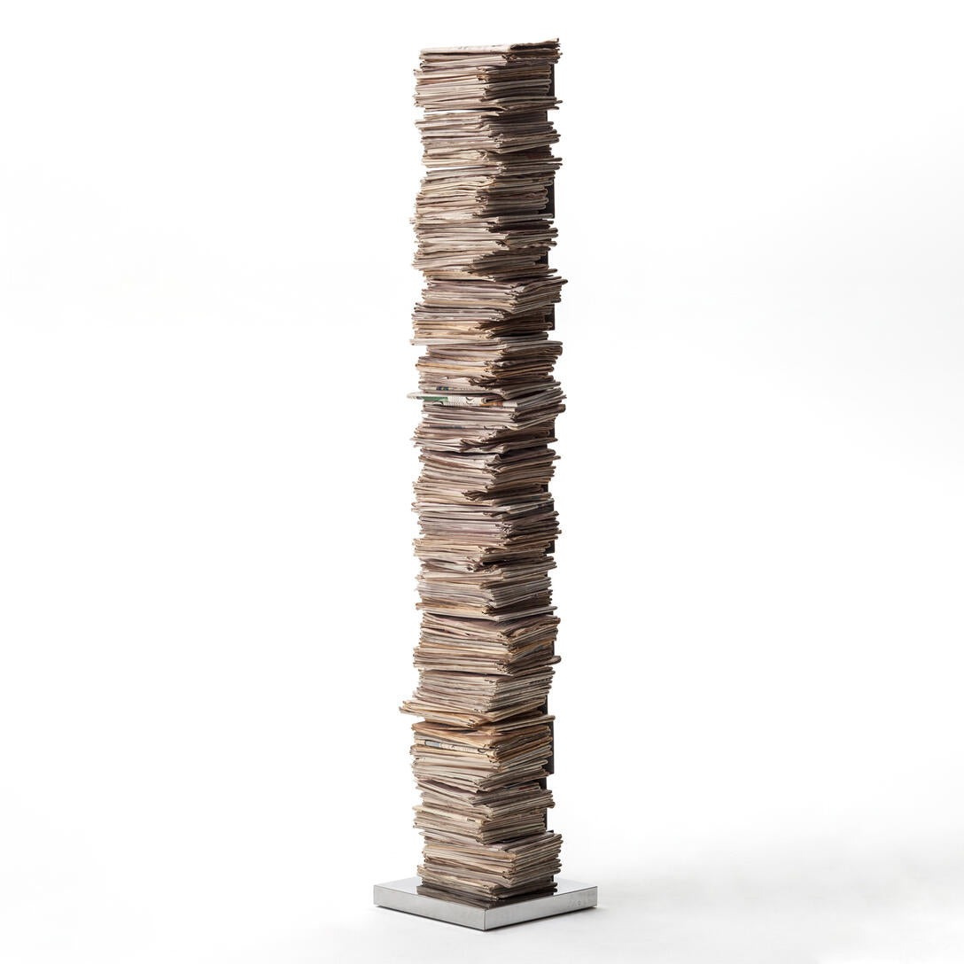 PTOLOMEO ART black shelf with steel base