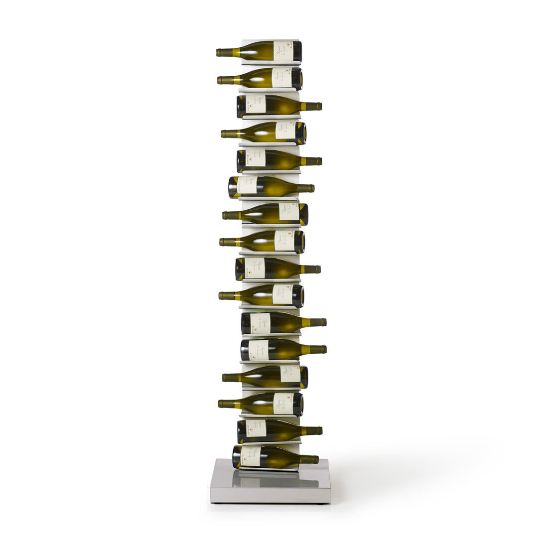 Weinständer PTOLOMEO VINO weiß mit Stahlbasis