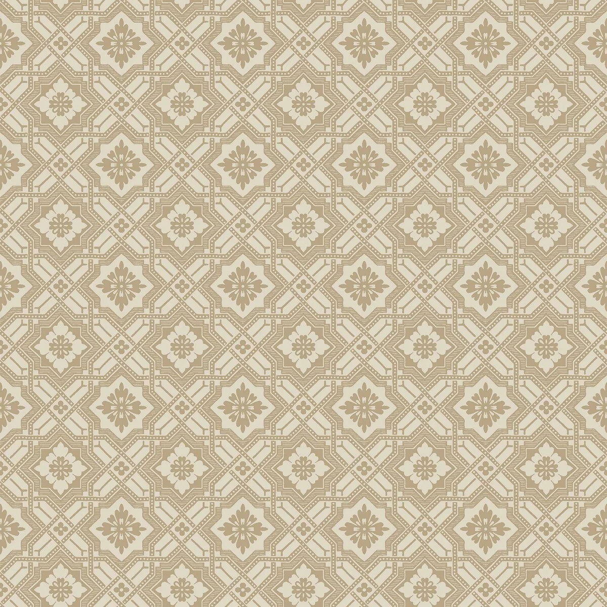 Vliesbehang met geometrisch patroon FRIEDRICH goud-beige