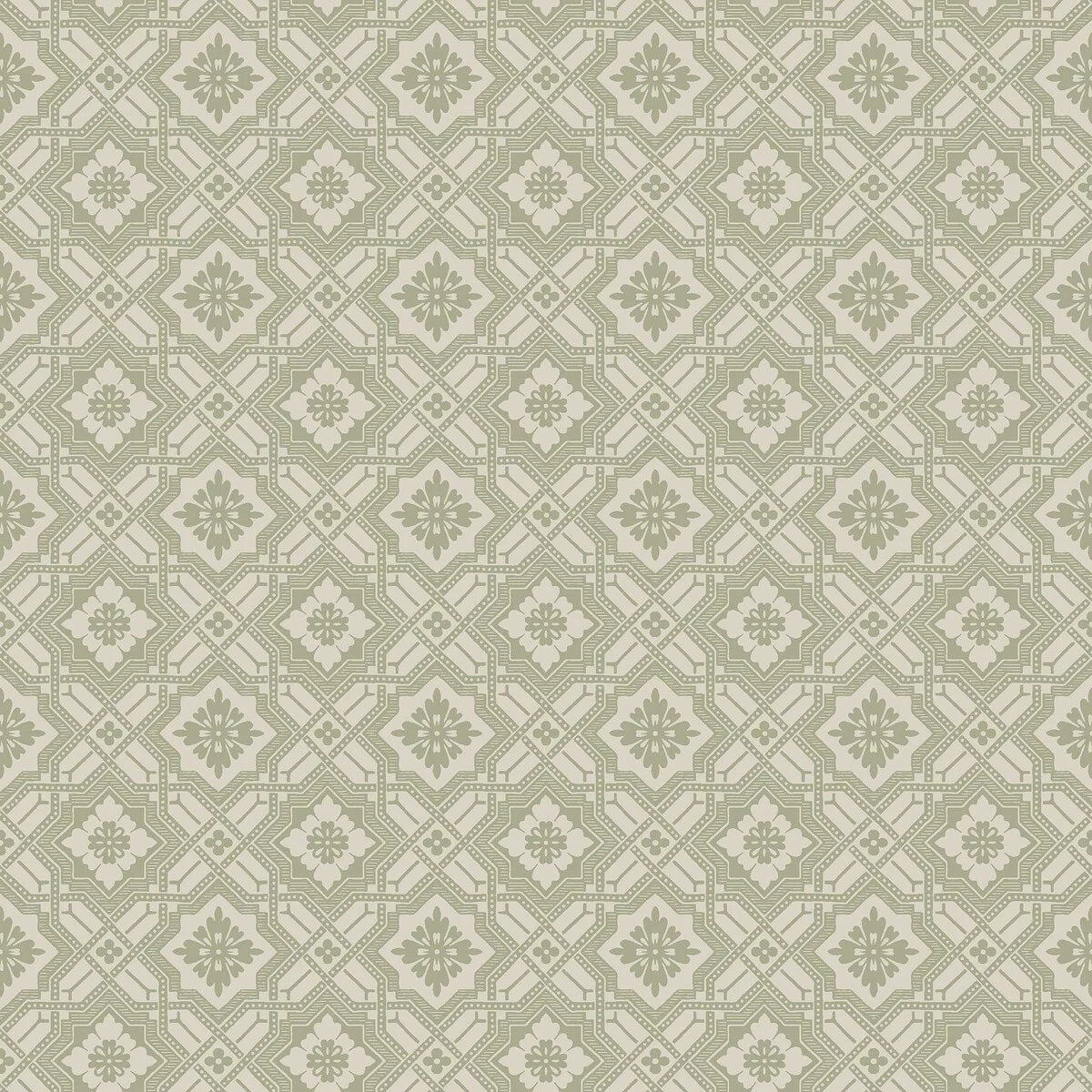 Vlies-Tapete mit geometrischem Muster FRIEDRICH grün mit weiß