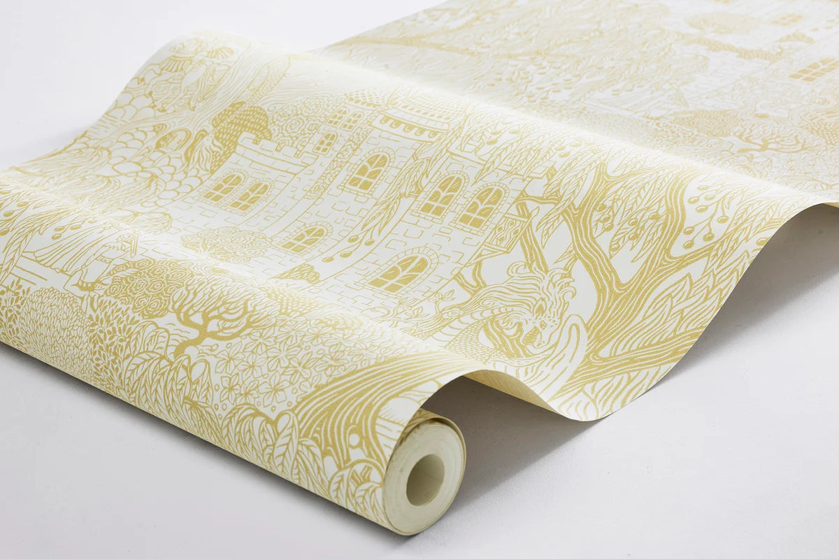 Children's wallpaper with a fairy tale theme KINGDOM OF THE WILLOW yellow