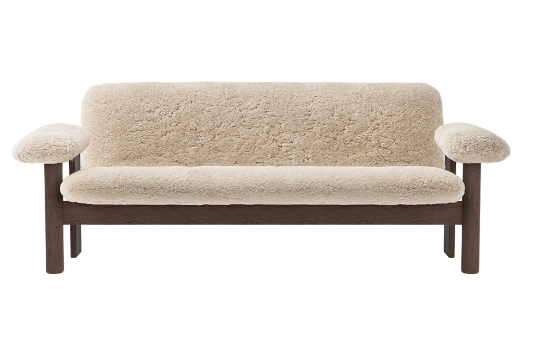 BRASILIA Sofa with Sheepskin and Dark Oak Base