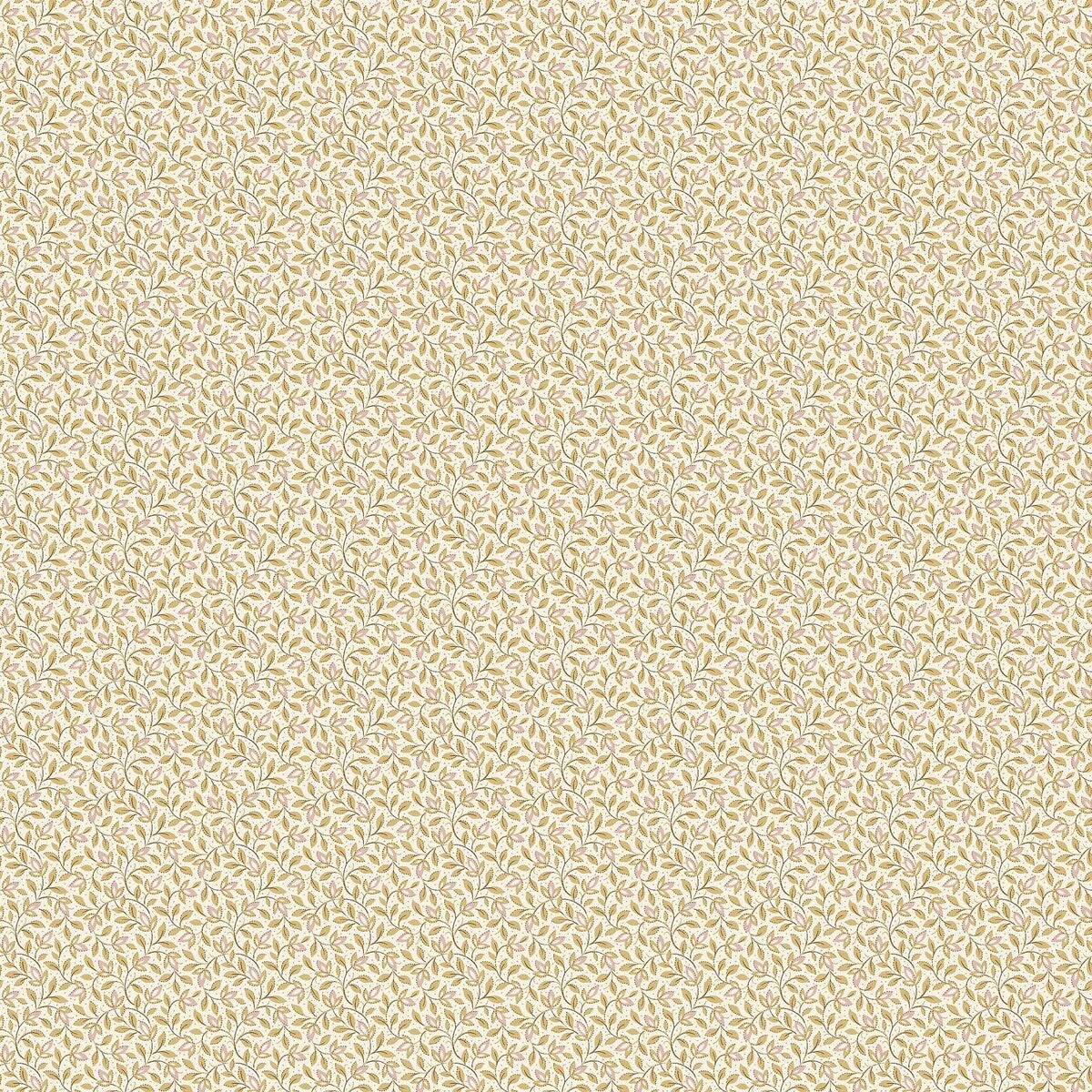 Behang met plantenmotief IDA geel met wit