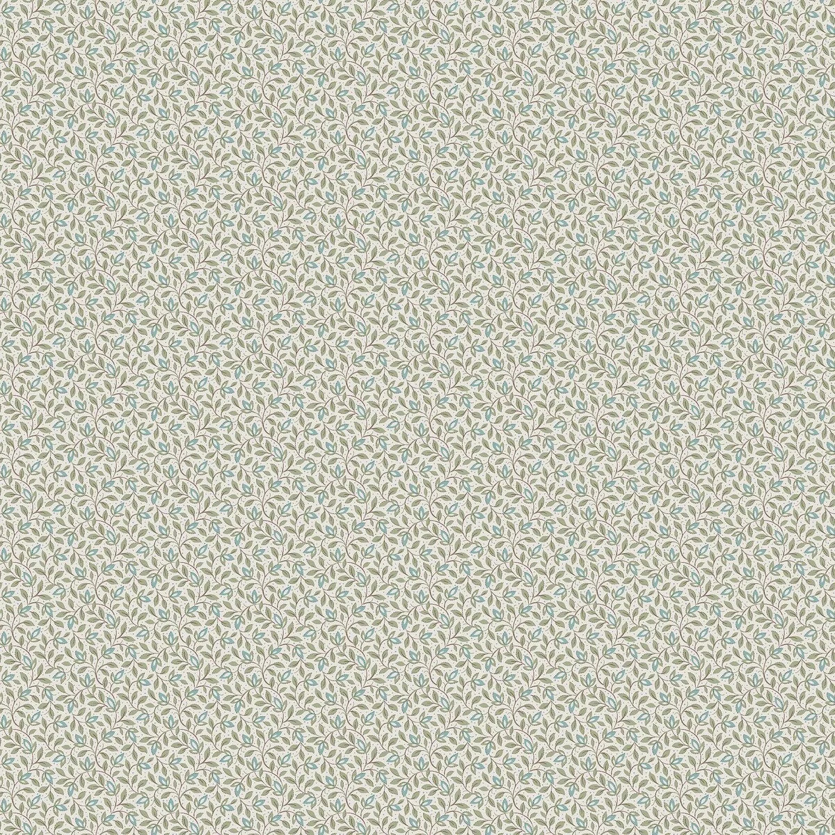 Groene IDA behang met plantenmotief en witte accenten