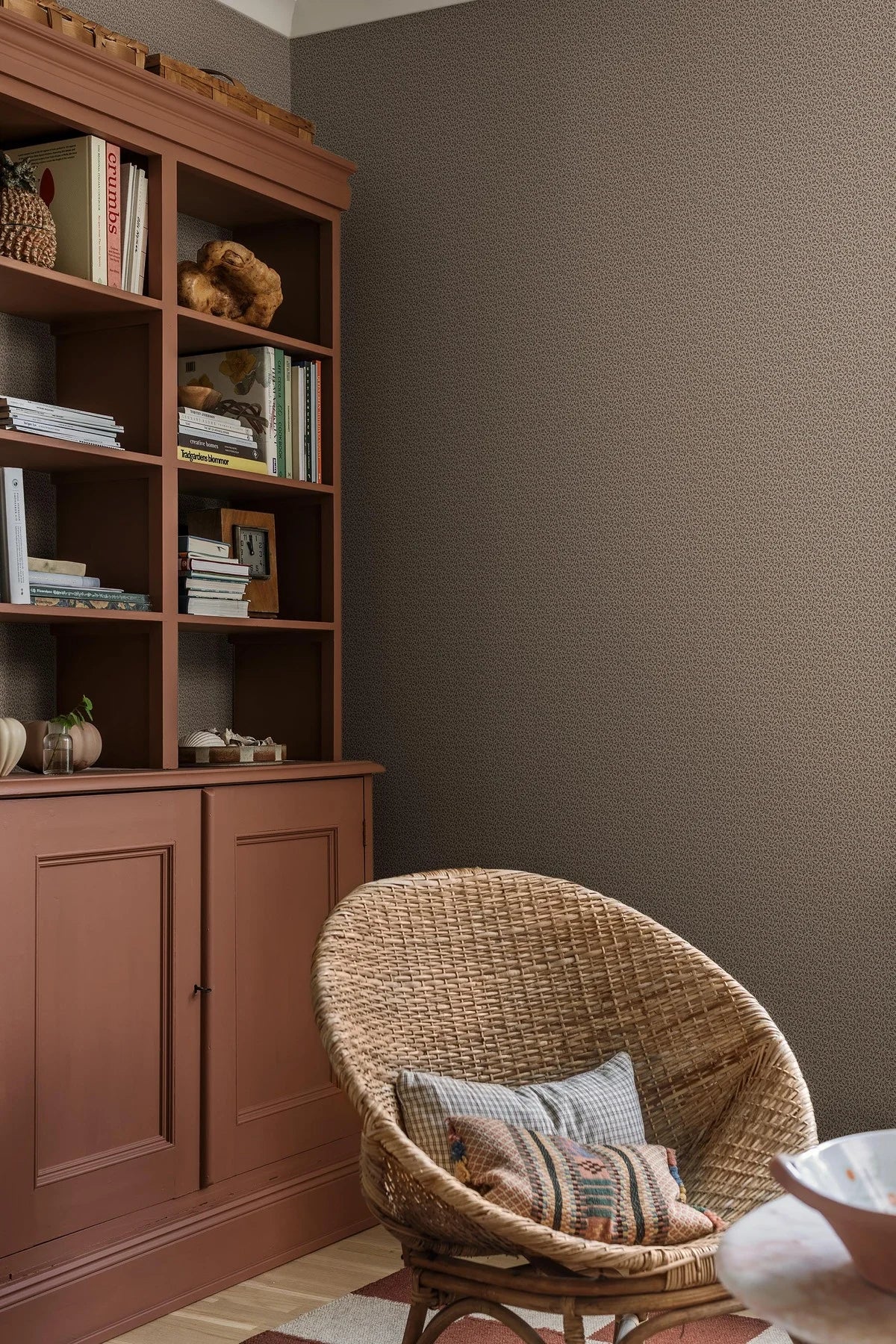 Behang met plantenmotief IDA bruin