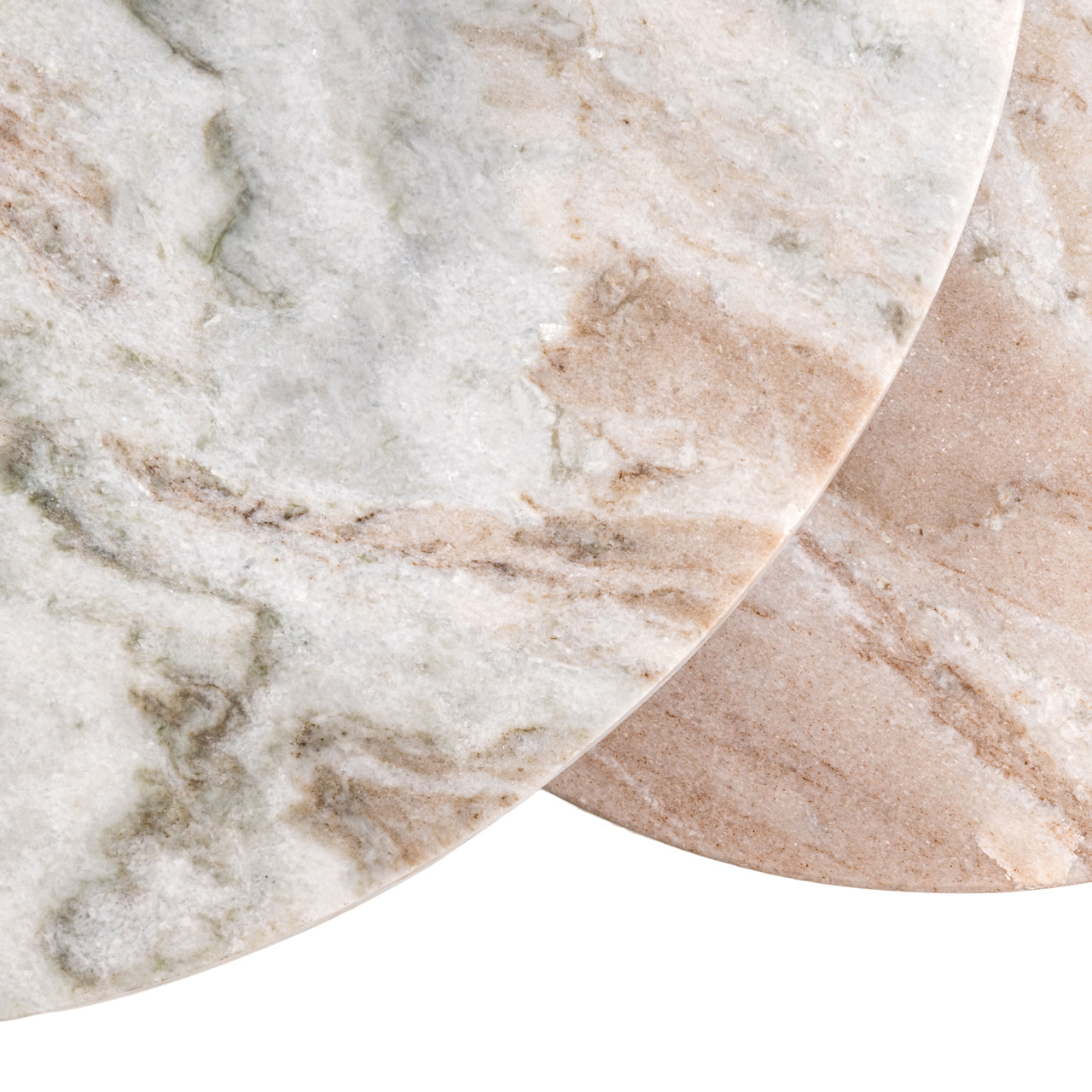 Set van bijzettafels BOTTEGA goud met marmeren blad