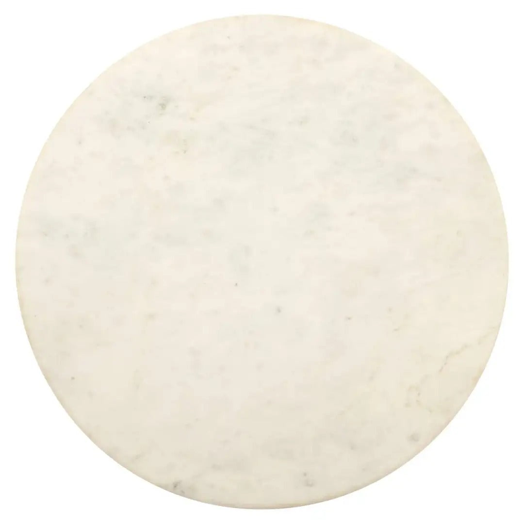 BARBARA black side table with white marble