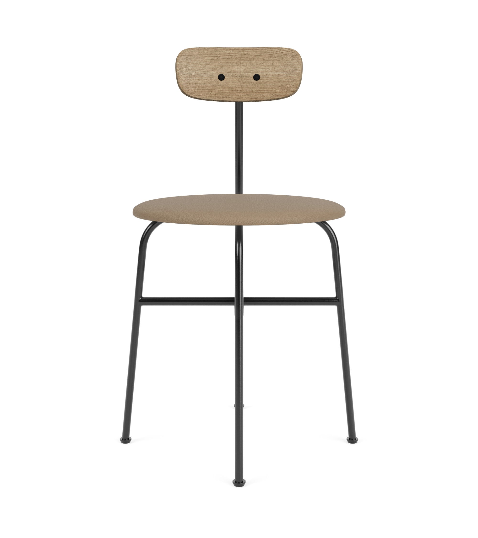 Stuhl AFTEROOM Eichenfurnier mit gepolstertem beigen Sitz