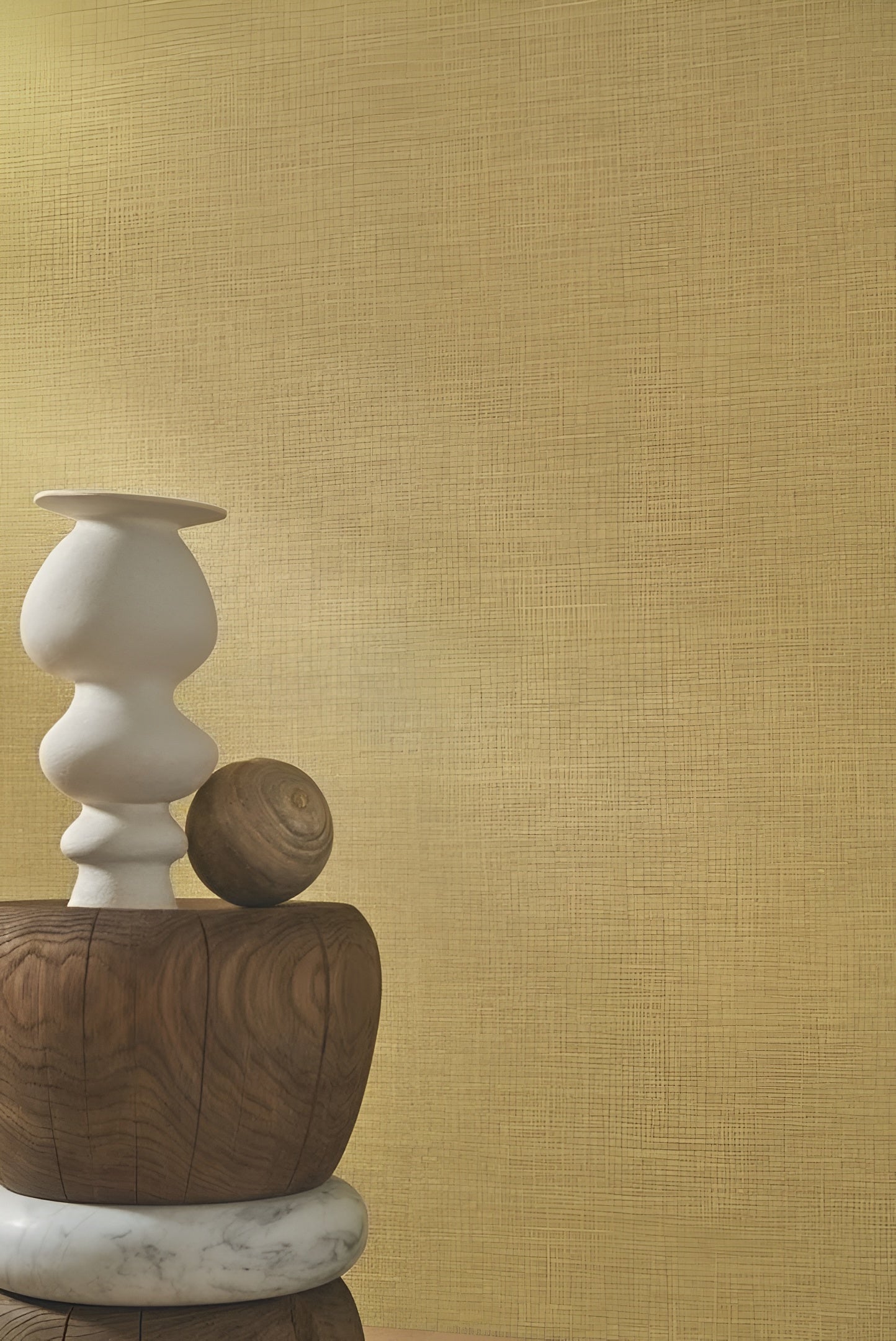 Structuurverf die linnen doek imiteert SHINOK - CHARTREUSE geel-groen