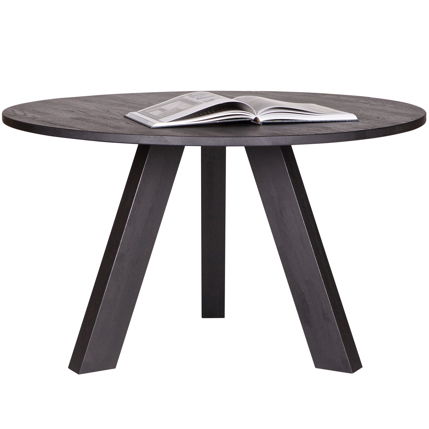 Ronde tafel RHONDA TRIO zwart eikenhout
