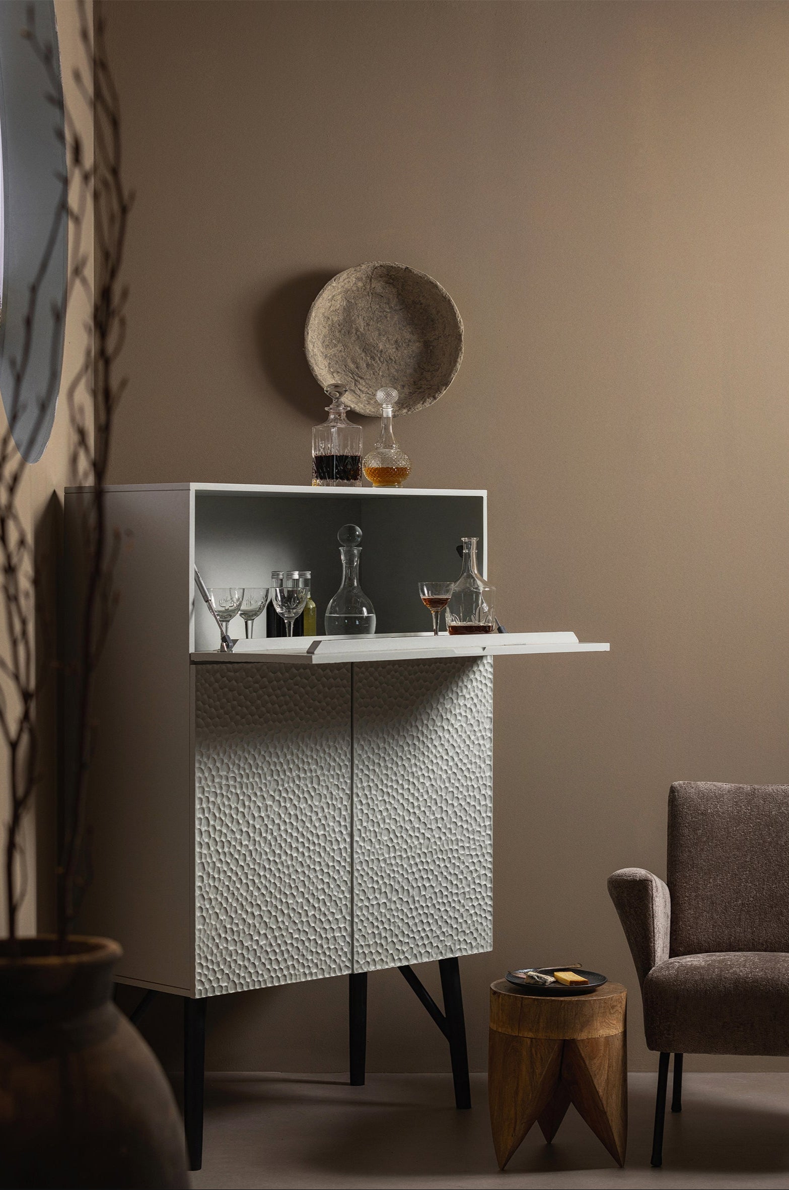 Barek GEHOUT grijs mango hout