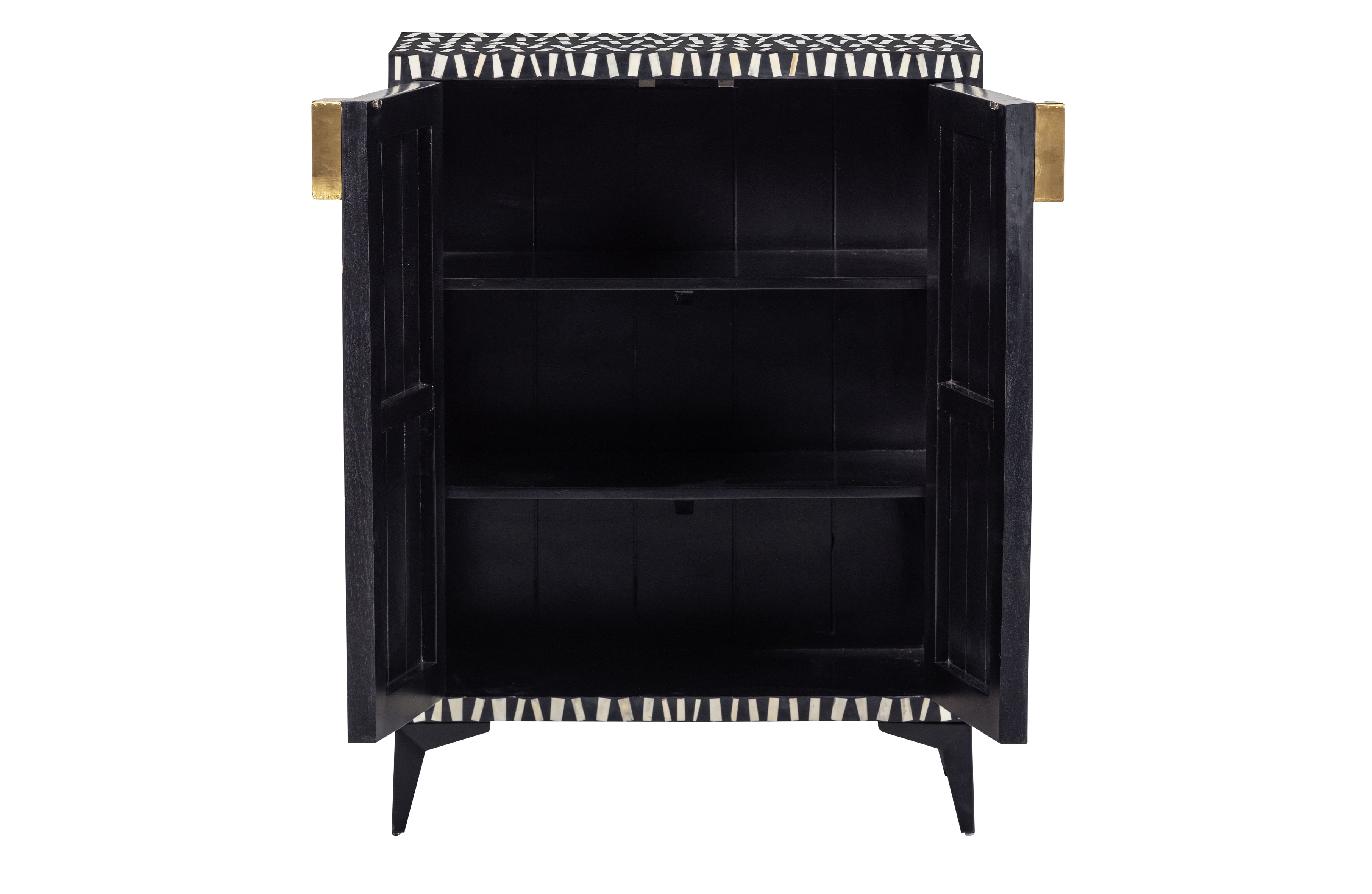 Menne schwarze Brust von Schubladen mit Weiß