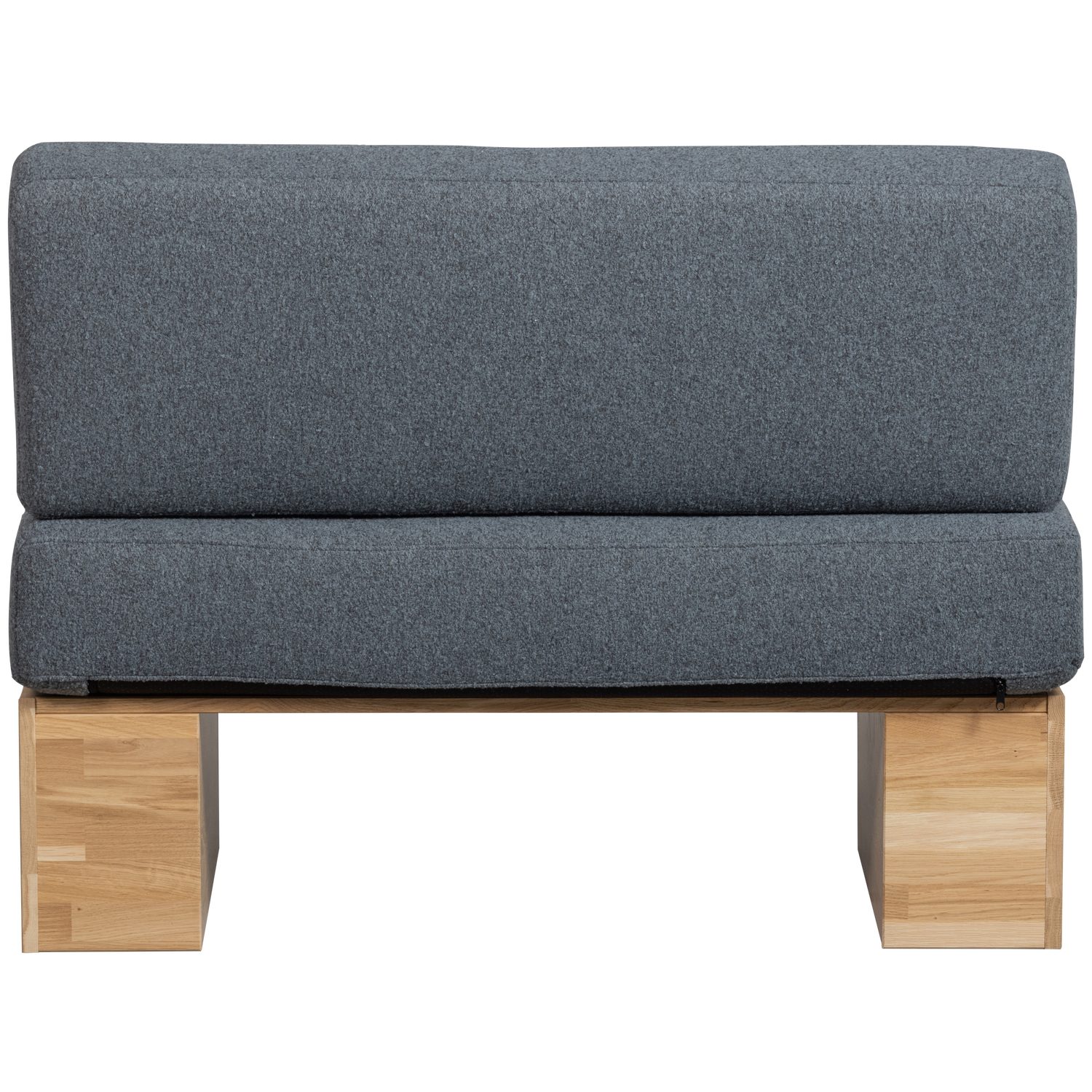 EAT UP bank van denim bouclé met eiken basis