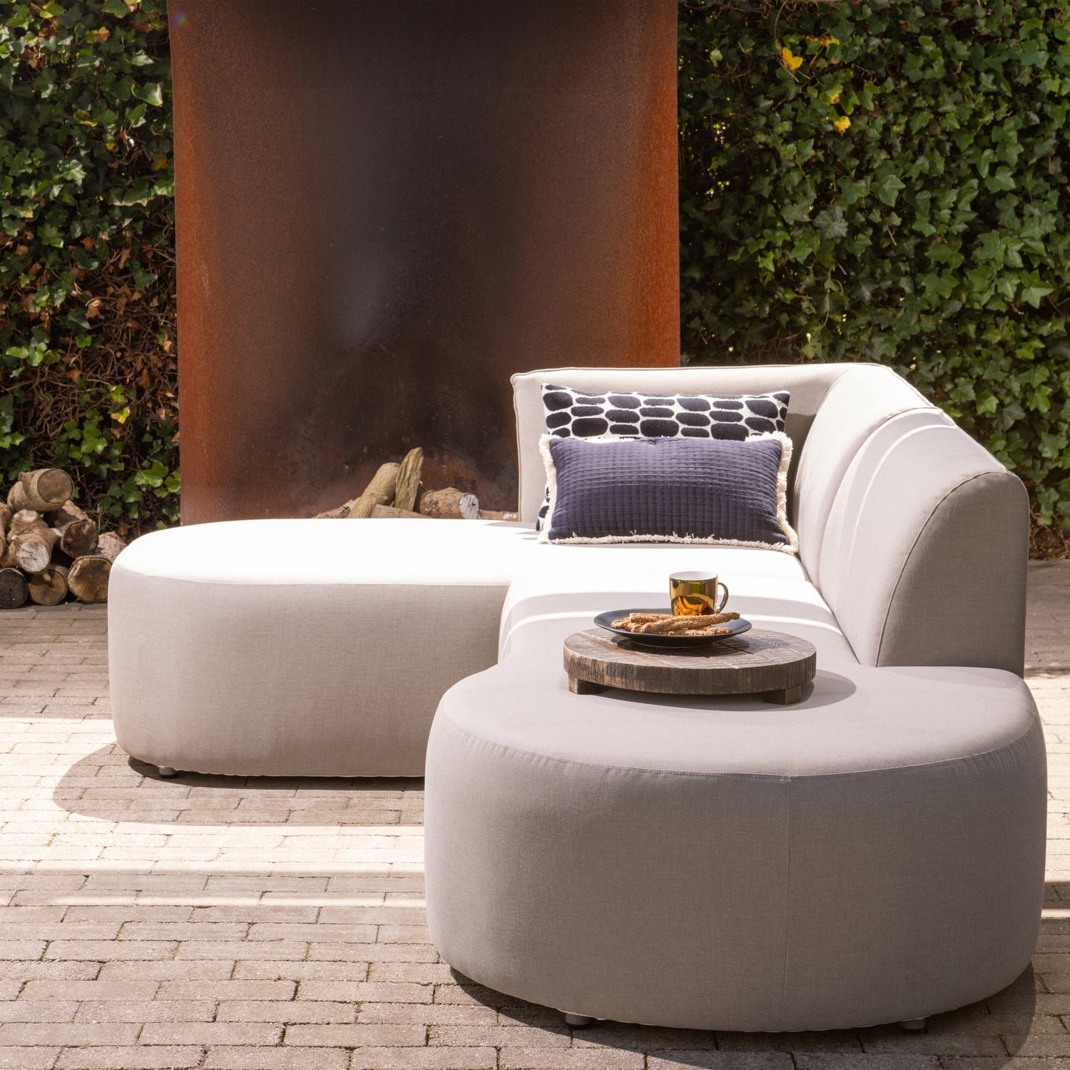Left-facing garden corner sofa CHIOS sand