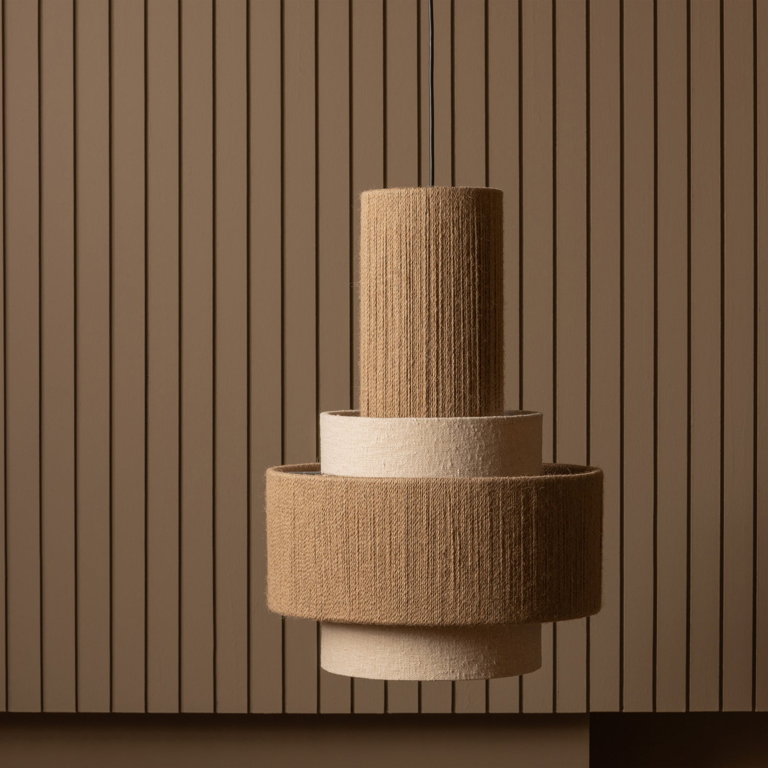 Hanglamp PELLE beige koord