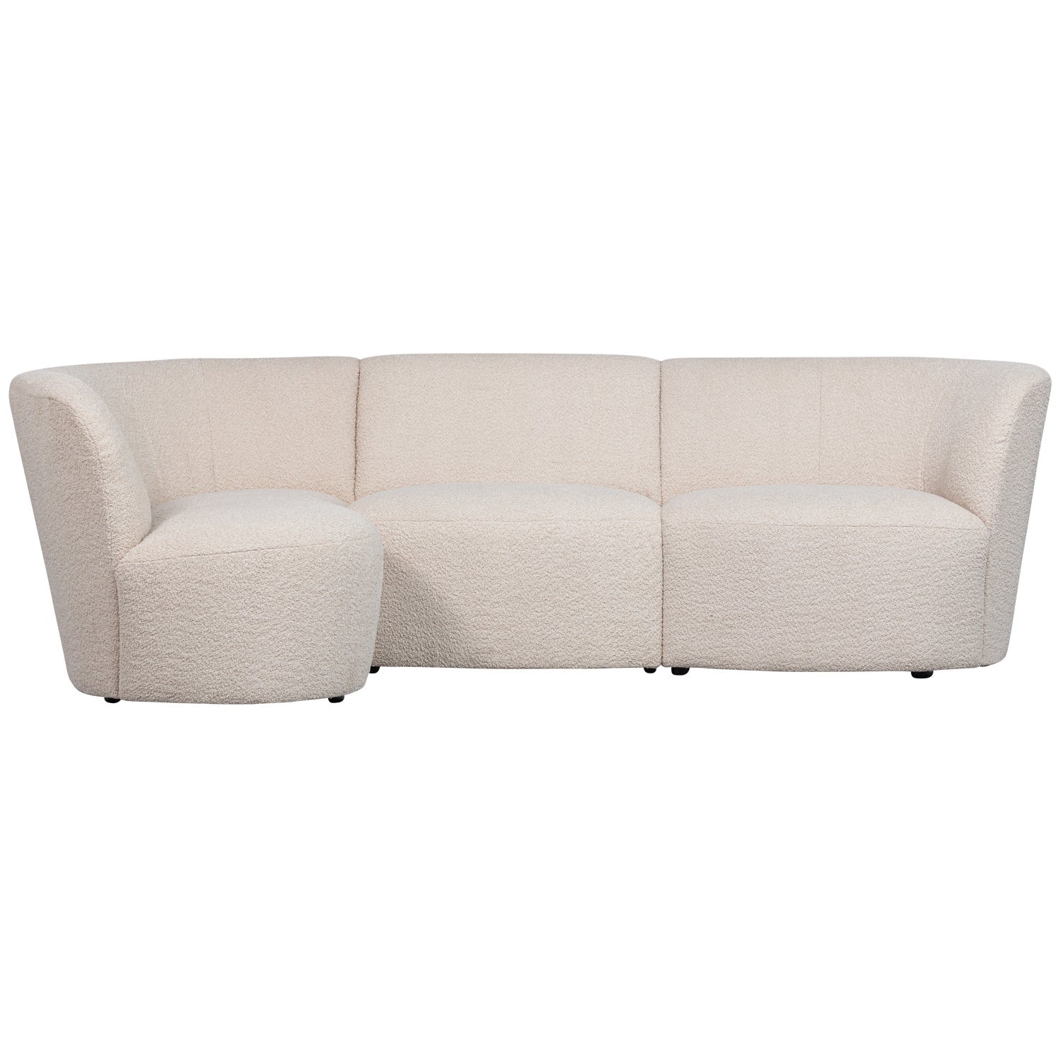 Links hoekbank COCO crèmekleurig boucle
