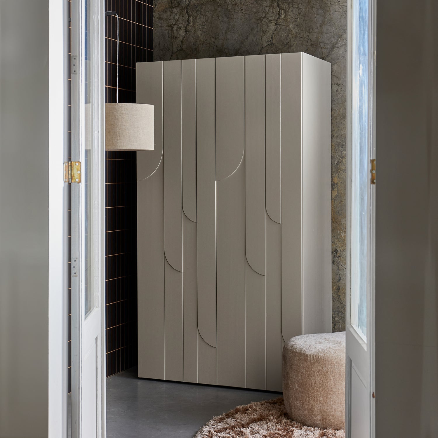 Schrank mit Regalen RAIN beige