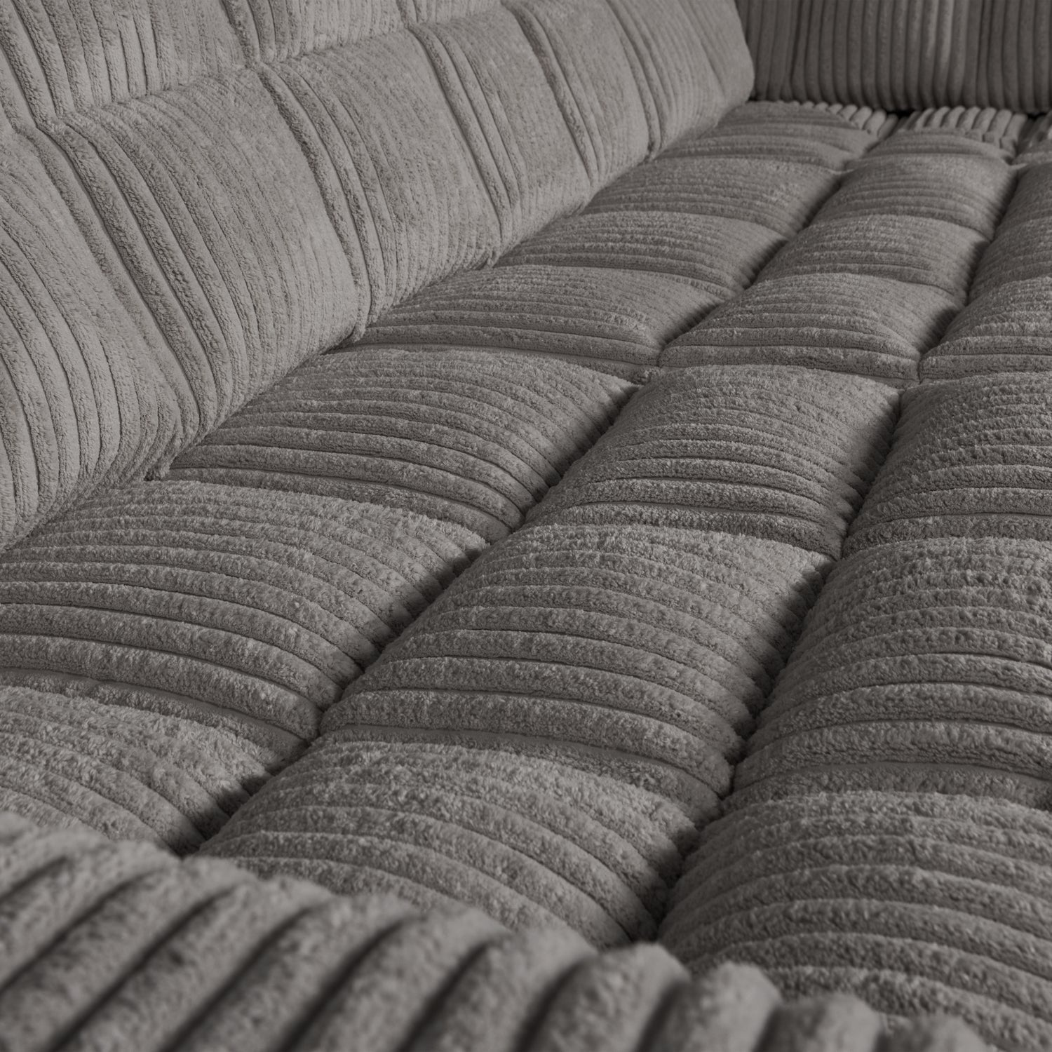 Hoekbank rechts SECOND DATE grijs corduroy