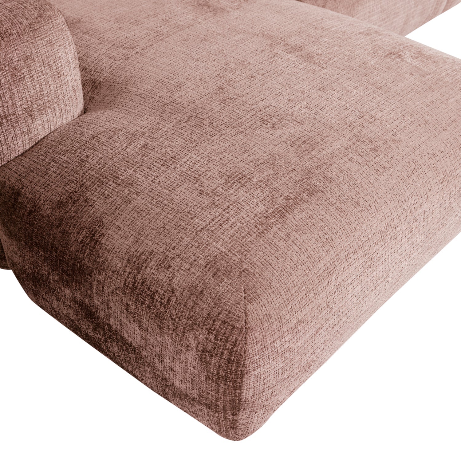 Modularer, linksseitiger Ecksofa CLOUD in Rosa