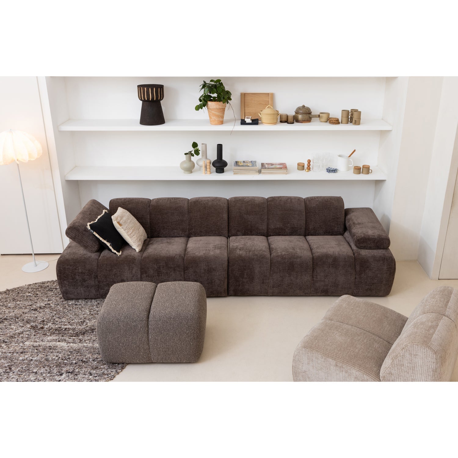 MOJO modular sofa - 1-seater element dark sandy corduroy