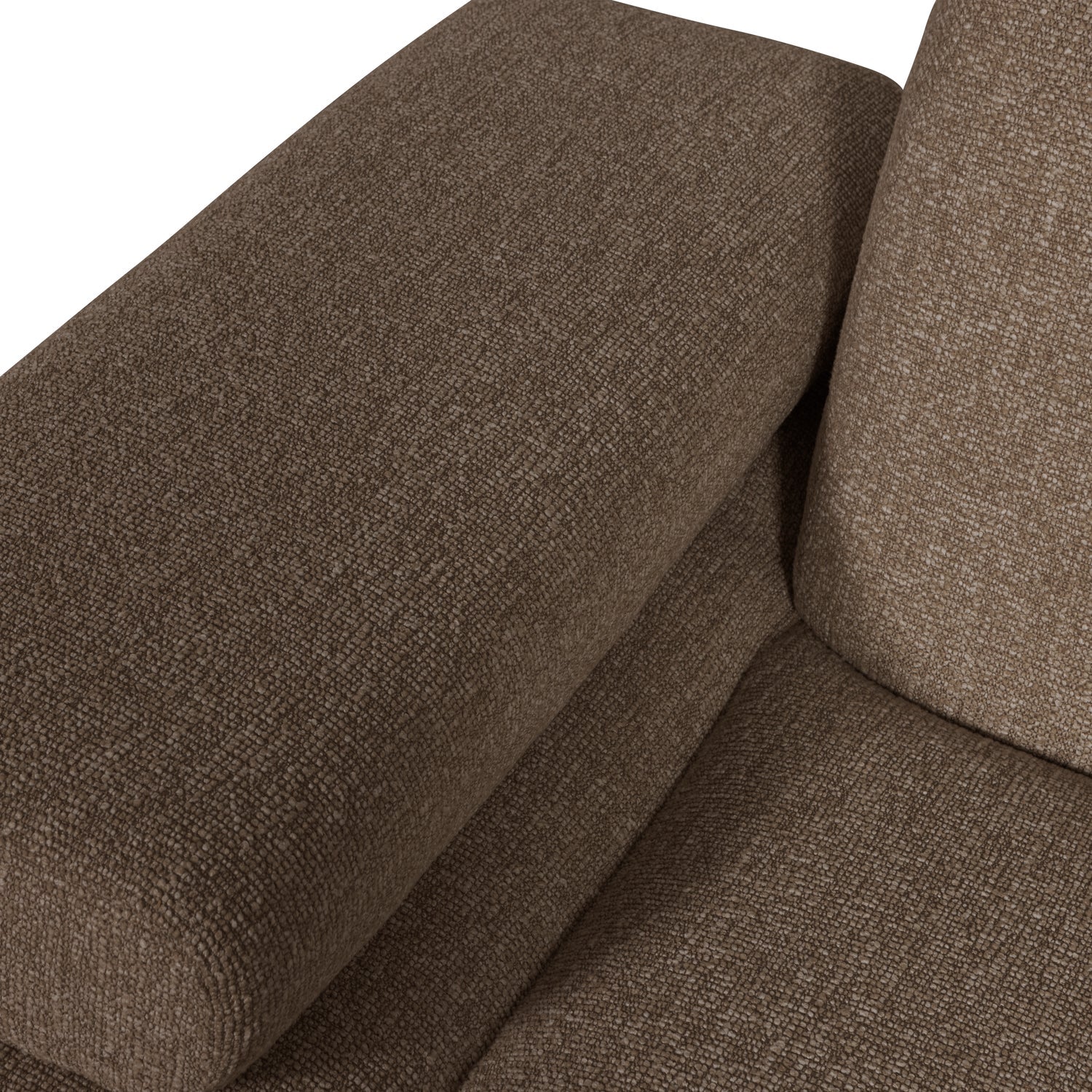 Modulaire bank MOJO - linker element donkerbruin bouclé