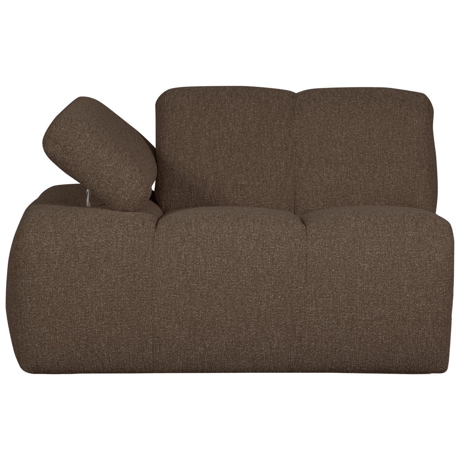 Modulaire bank MOJO - linker element donkerbruin bouclé