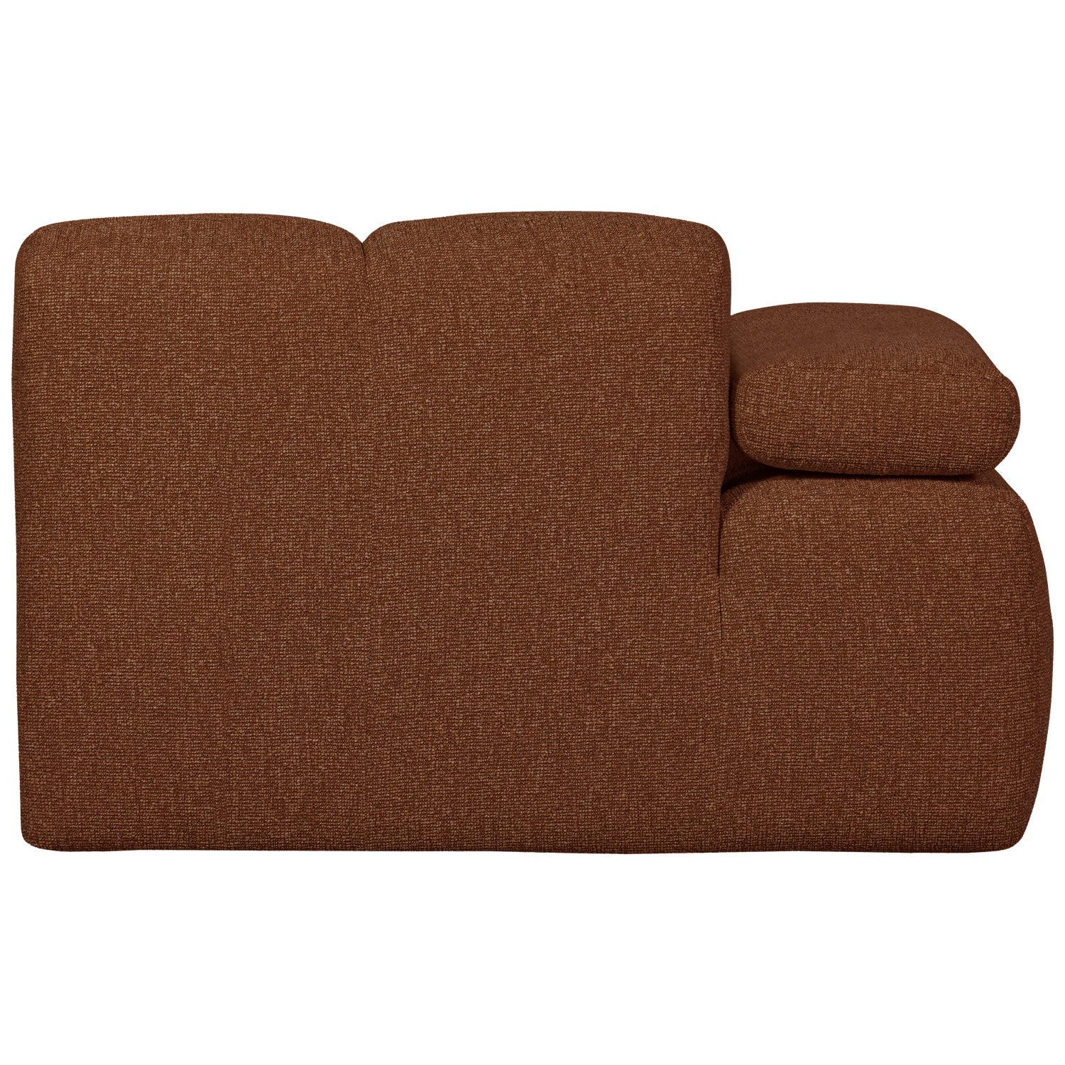 Modulares Sofa MOJO - linkes Element in braunem Bouclé