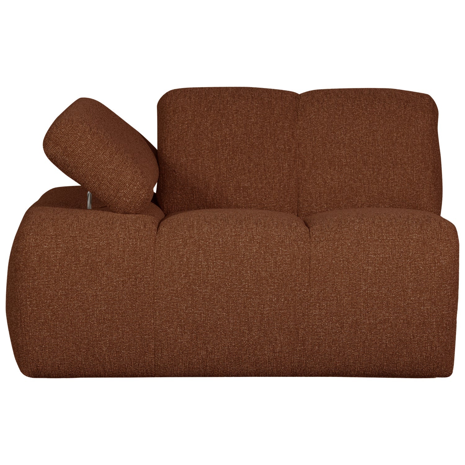 Modulares Sofa MOJO - linkes Element in braunem Bouclé