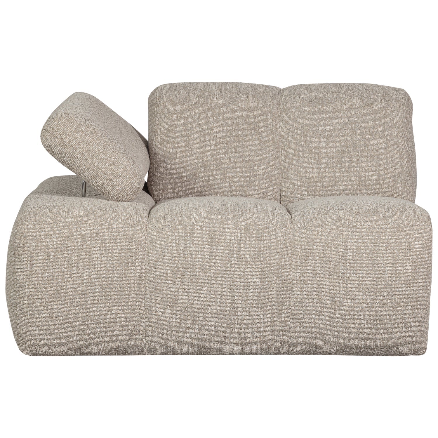 Modulares Sofa MOJO - linkes Element in beigem Mélange Bouclé