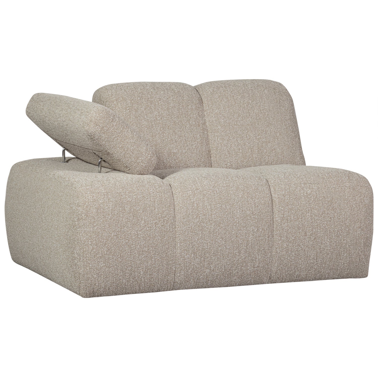 Modulares Sofa MOJO - linkes Element in beigem Mélange Bouclé