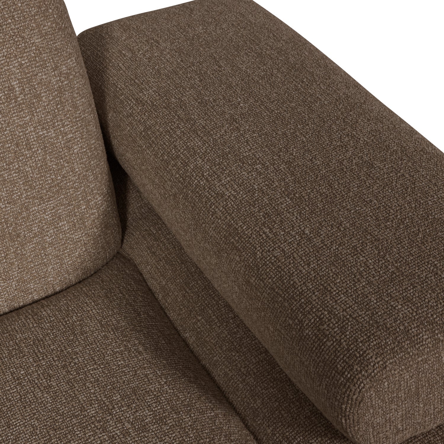Modulares Sofa MOJO - rechte Element in dunkelbraunem Bouclé