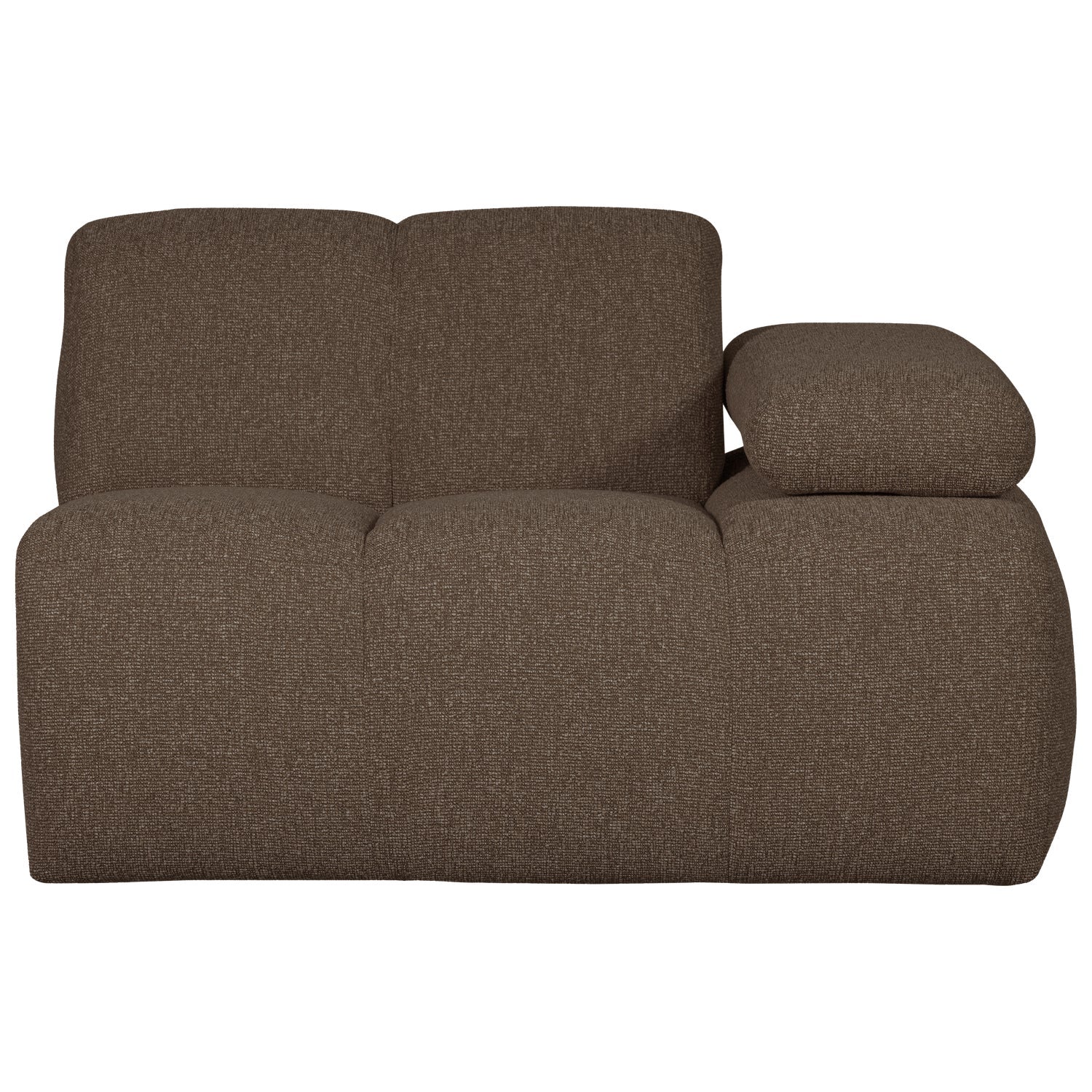 Modulares Sofa MOJO - rechte Element in dunkelbraunem Bouclé