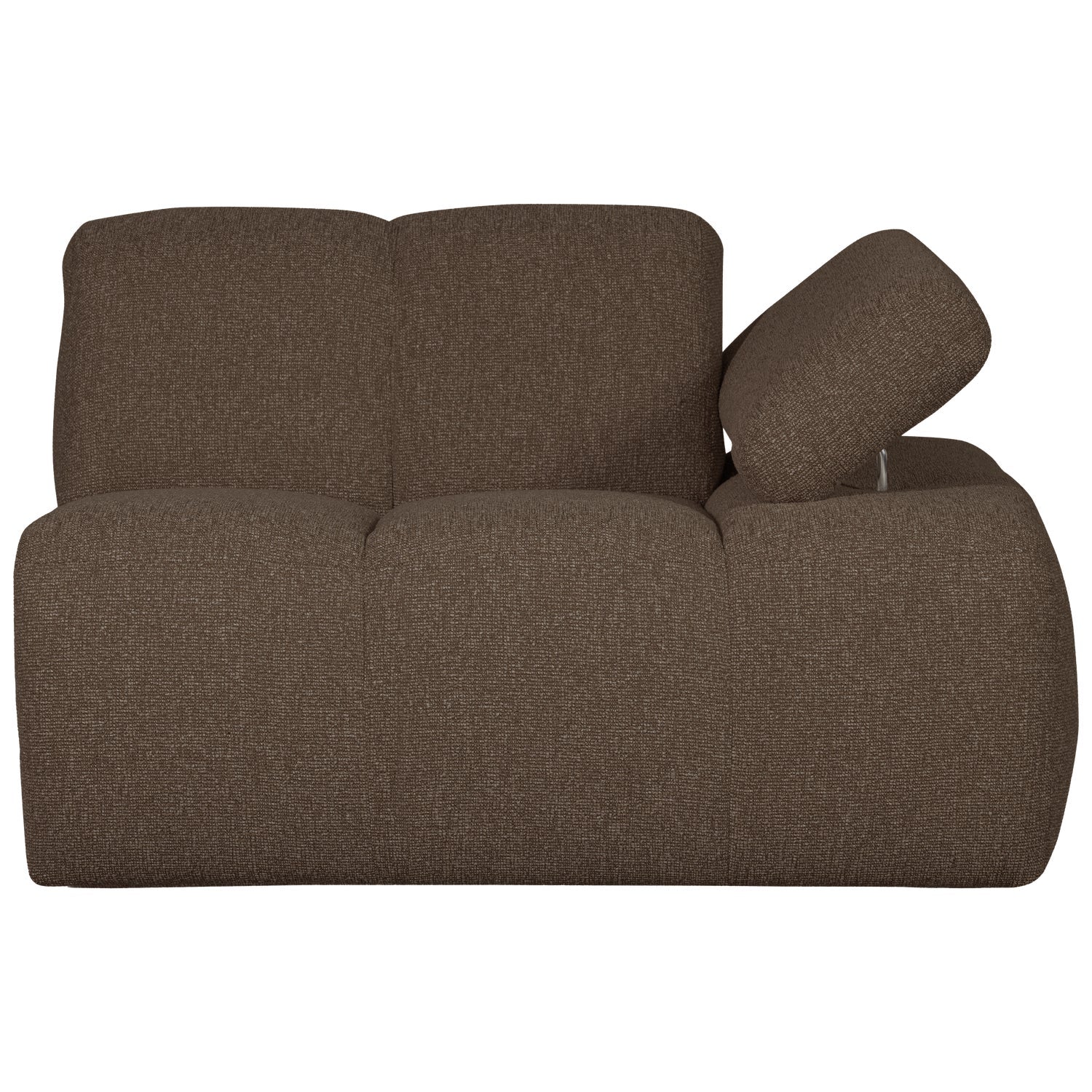 Modulares Sofa MOJO - rechte Element in dunkelbraunem Bouclé