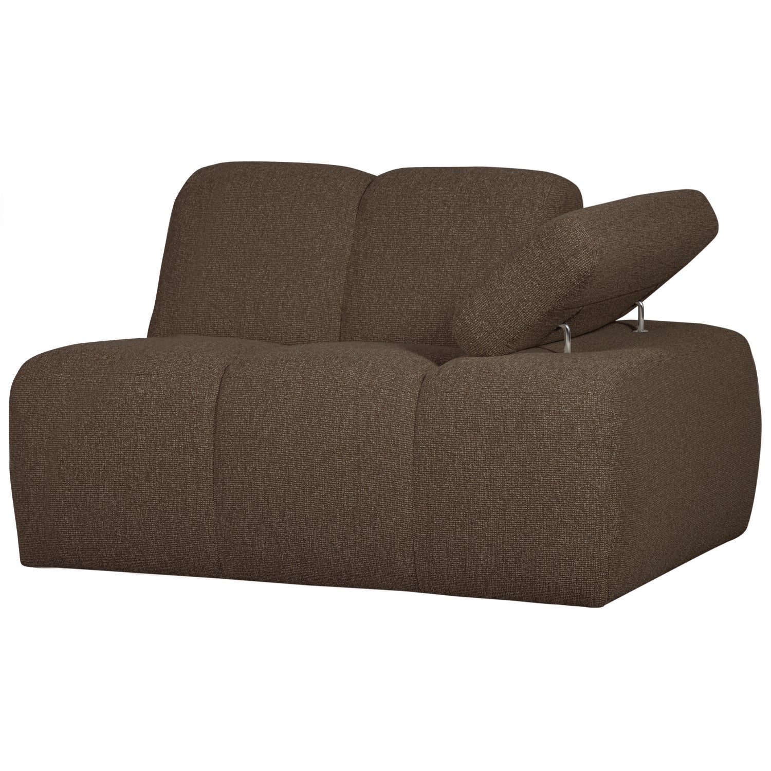 Modulares Sofa MOJO - rechte Element in dunkelbraunem Bouclé