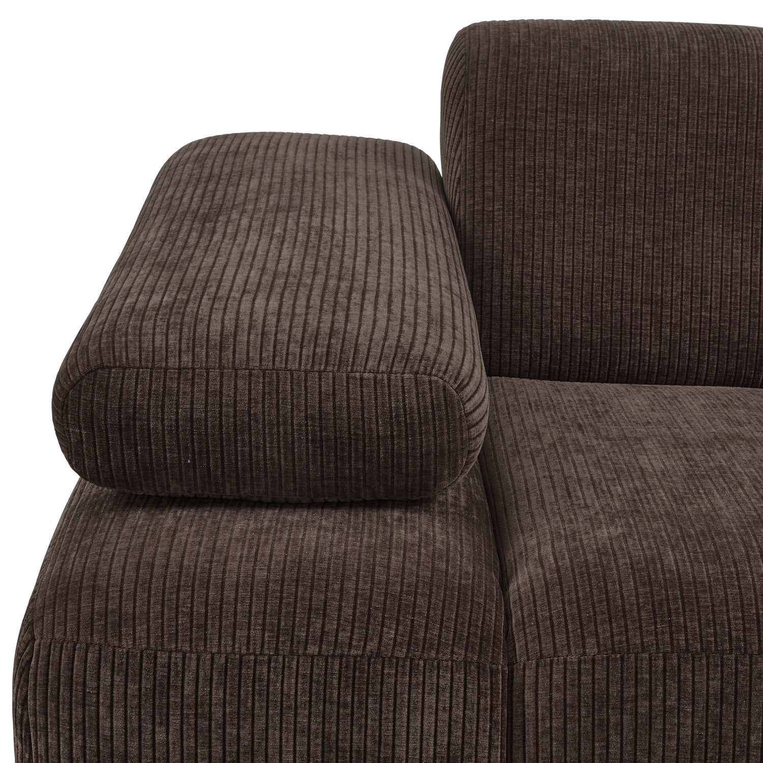 Modulares Sofa MOJO - linkes Element in dunkelbraunem Cord