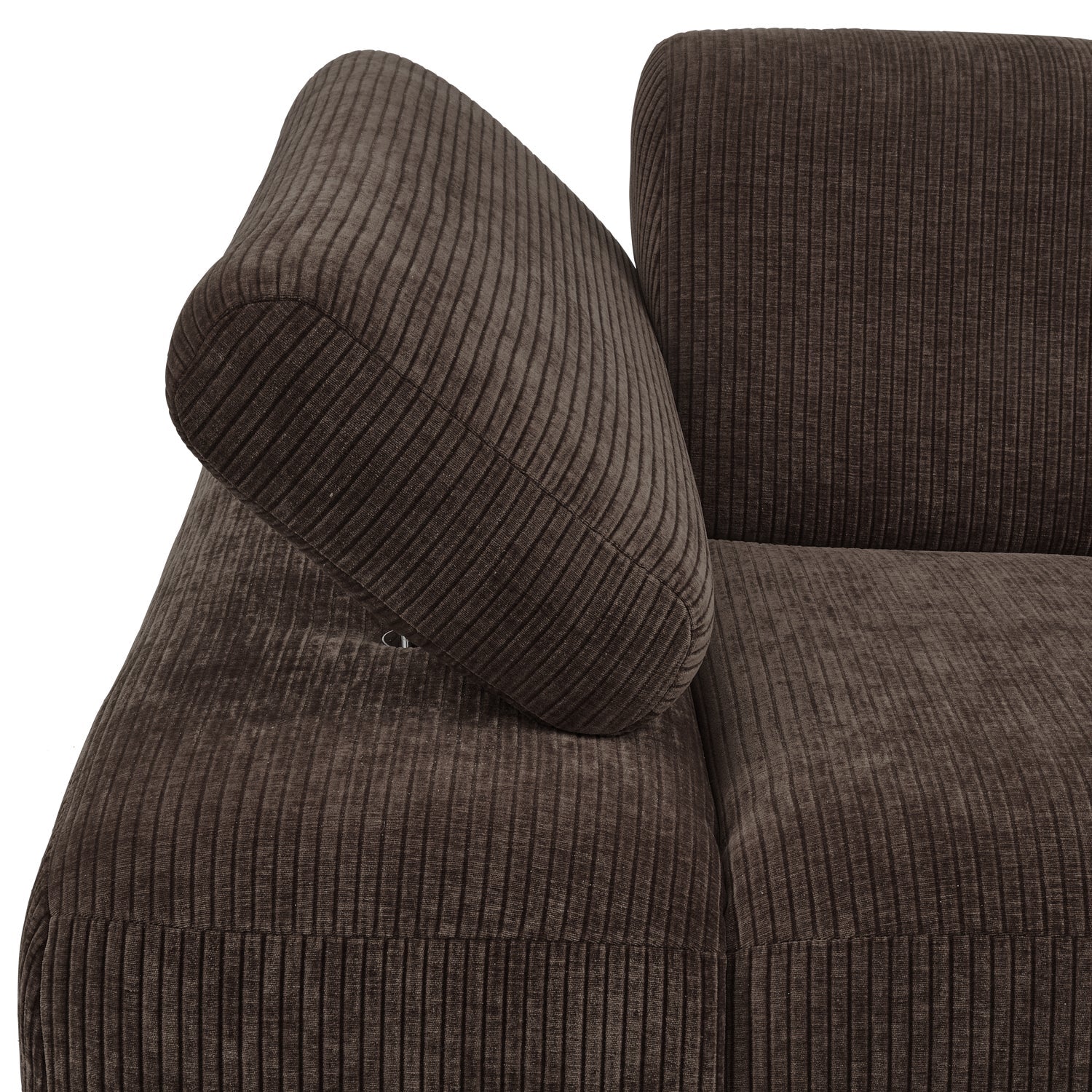 Modulares Sofa MOJO - linkes Element in dunkelbraunem Cord