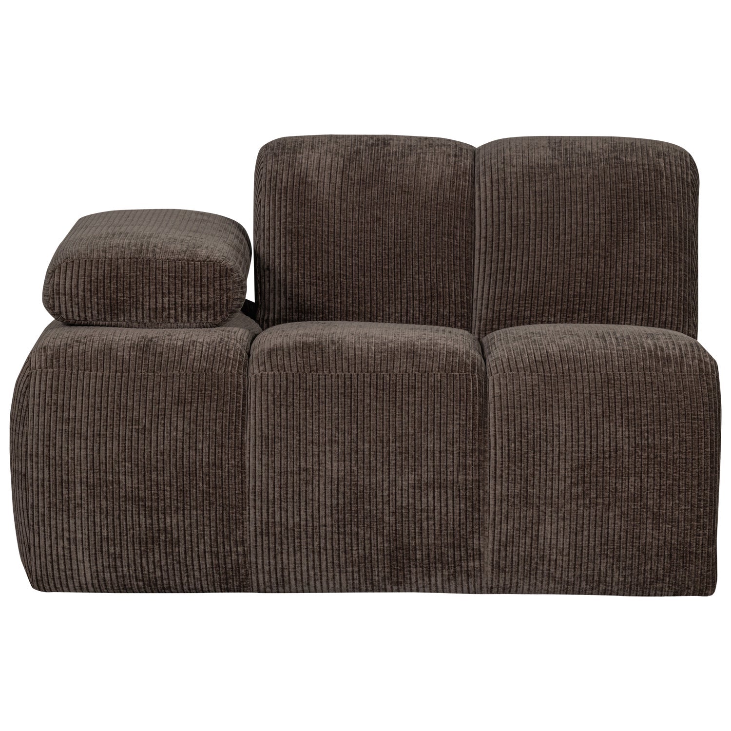 Modulares Sofa MOJO - linkes Element in dunkelbraunem Cord