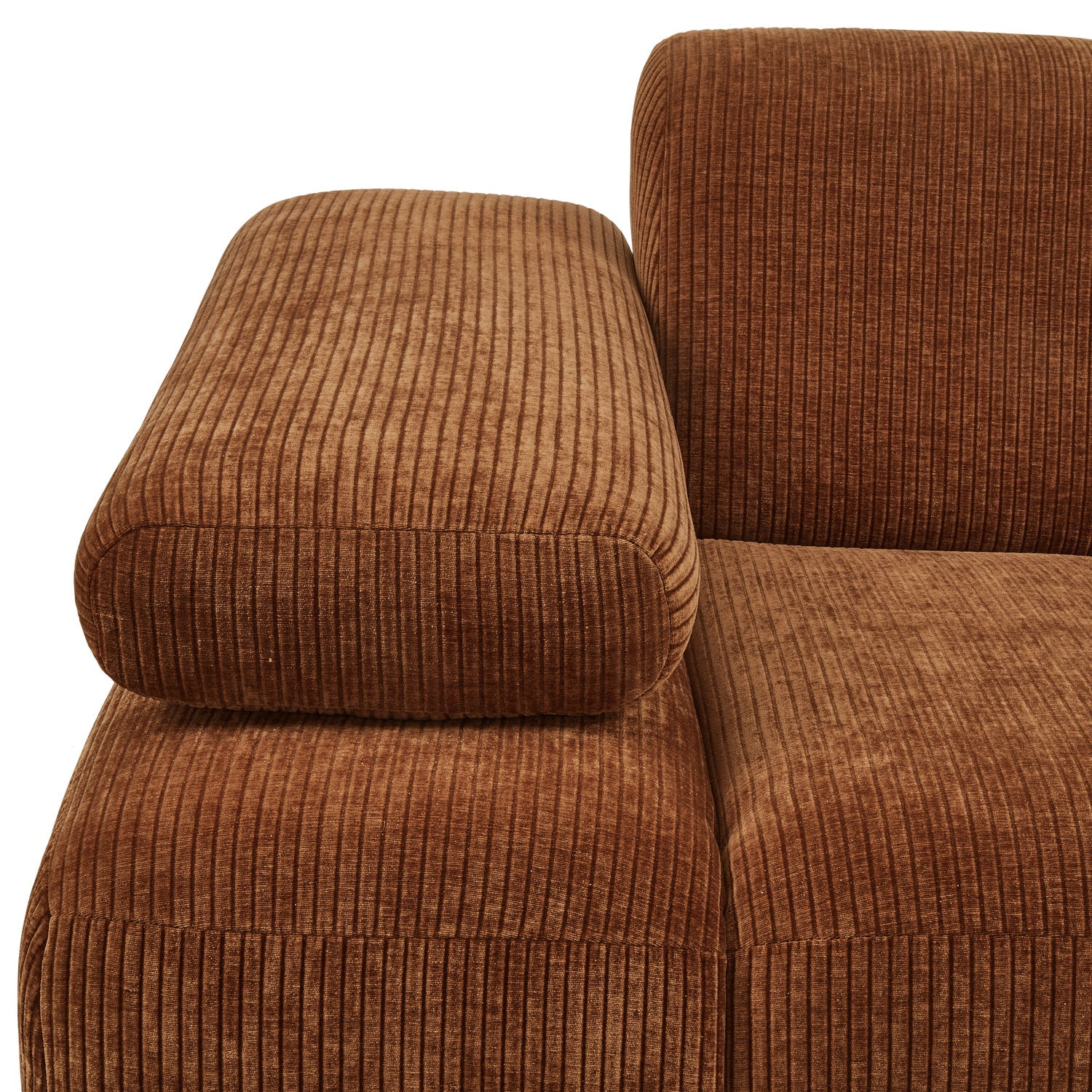 Modulares Sofa MOJO - linkes Element aus braunem Cord