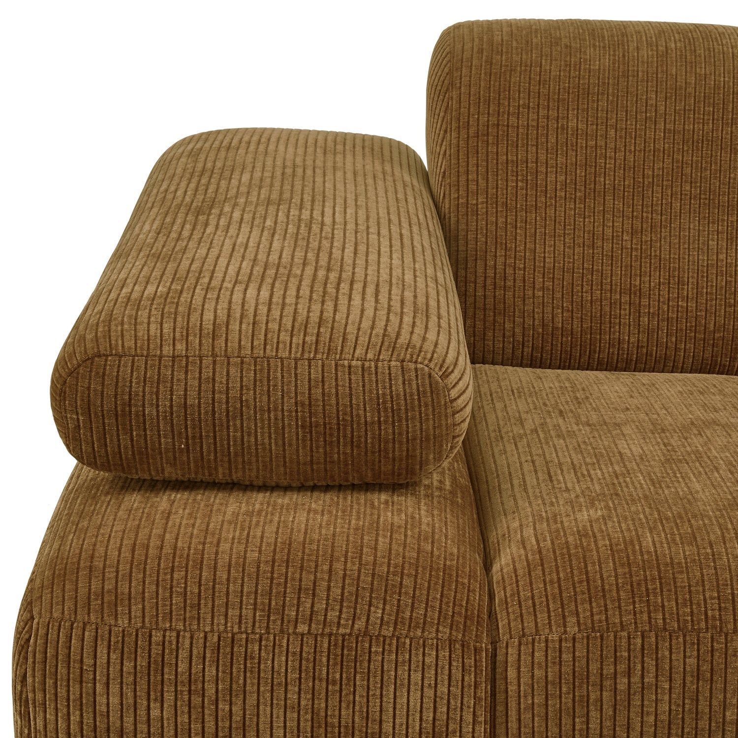 Modulaire bank MOJO - linker element donker honingkleurig ribfluweel