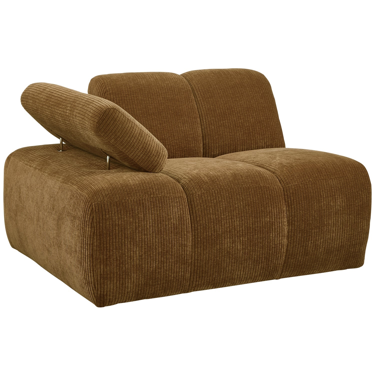 Modulaire bank MOJO - linker element donker honingkleurig ribfluweel