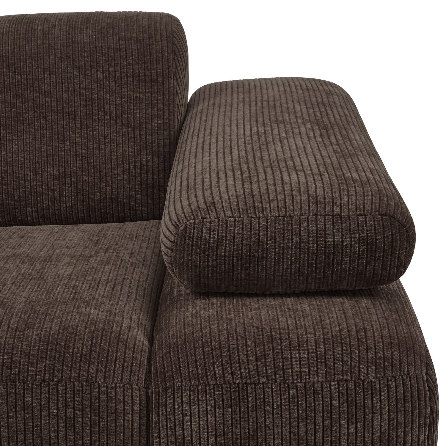 MOJO modular sofa - right-side element dark brown corduroy