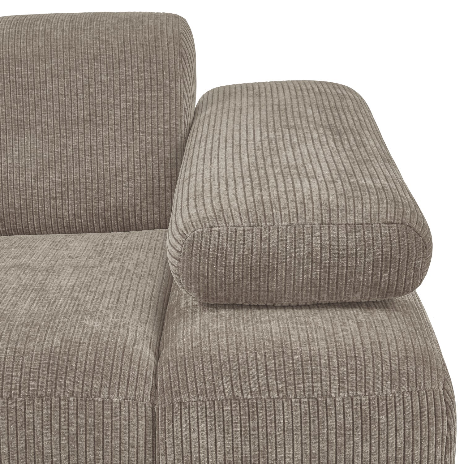 Modulsofa MOJO - rechte Element in dunkelsandfarbener Cord-Optik