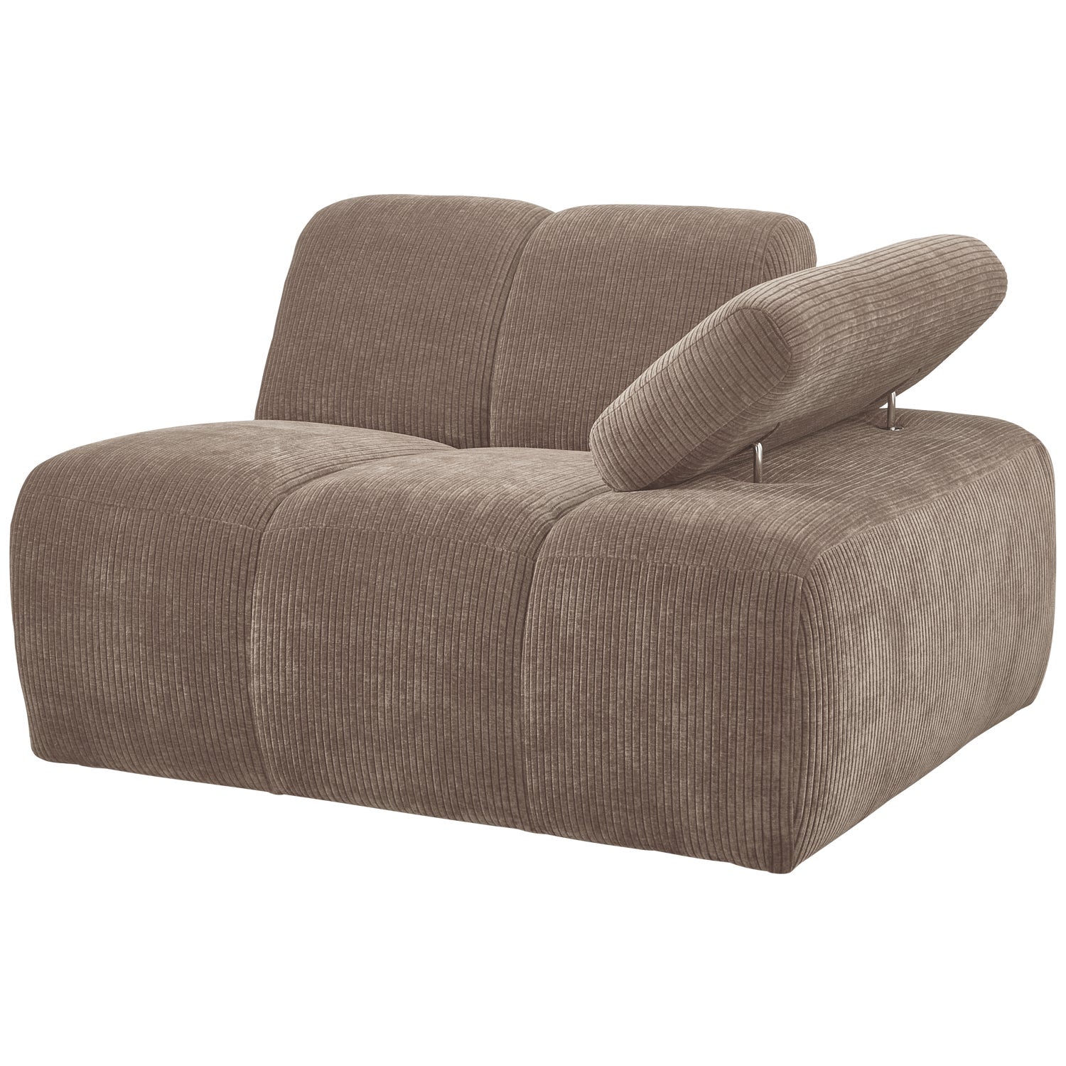 Modulsofa MOJO - rechte Element in dunkelsandfarbener Cord-Optik