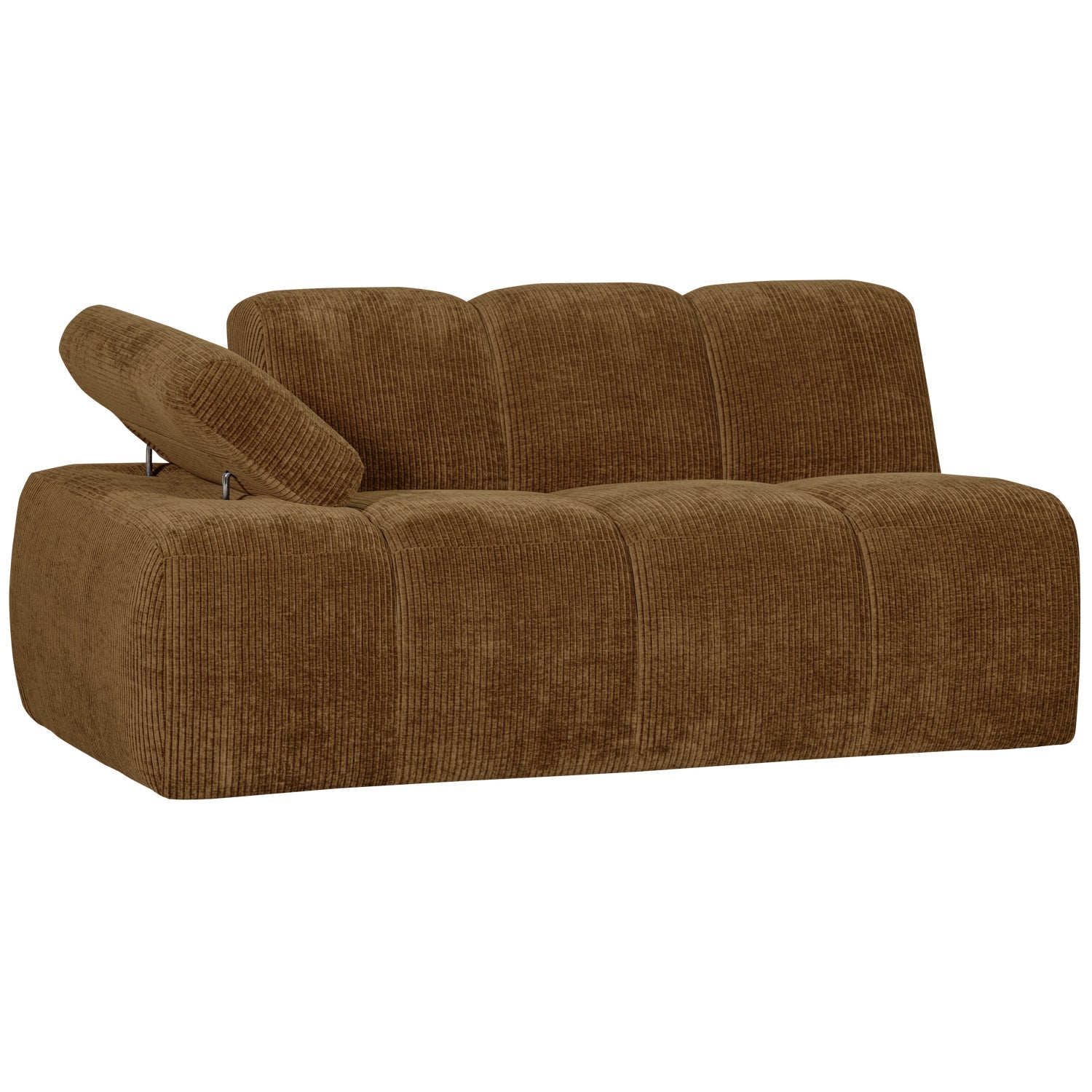 Modulares Sofa MOJO - 1,5-sitziges Element linksseitig in dunklem Honigcord